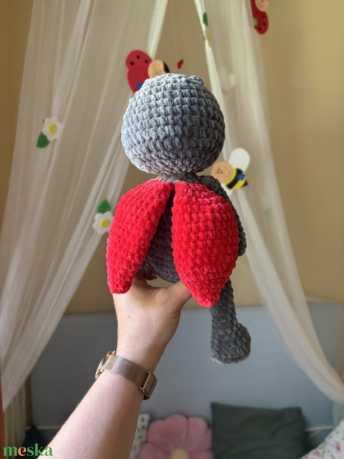 Amigurumi piros katica  - játék & sport - plüssállat & játékfigura - más figura - Meska.hu