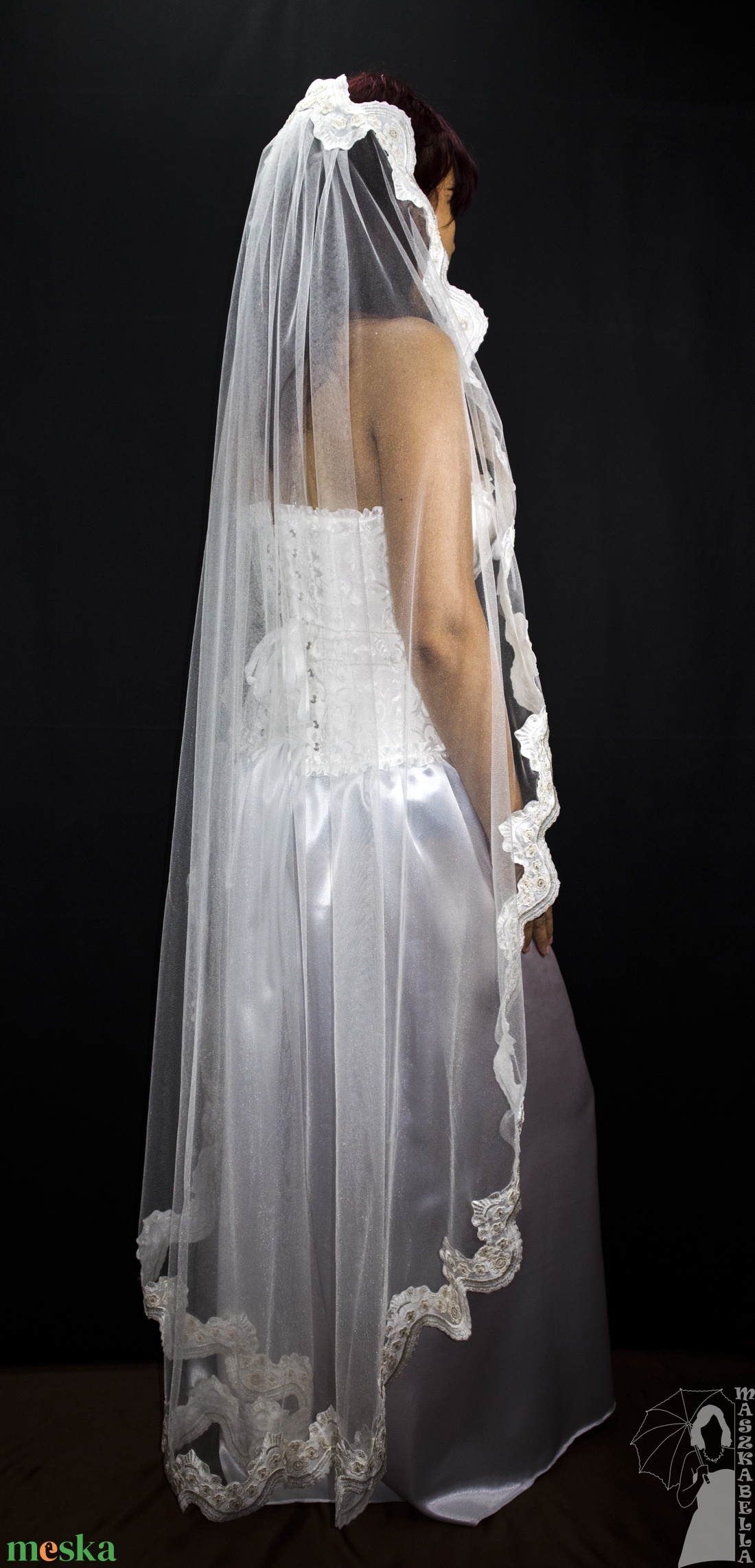 Carmen - 150 cm ekrü mantilla fátyol - esküvő - kiegészítők - fátyol - Meska.hu Carmen - 150 cm ekrü mantilla fátyol - esküvő - kiegészítők - fátyol - Meska.hu
