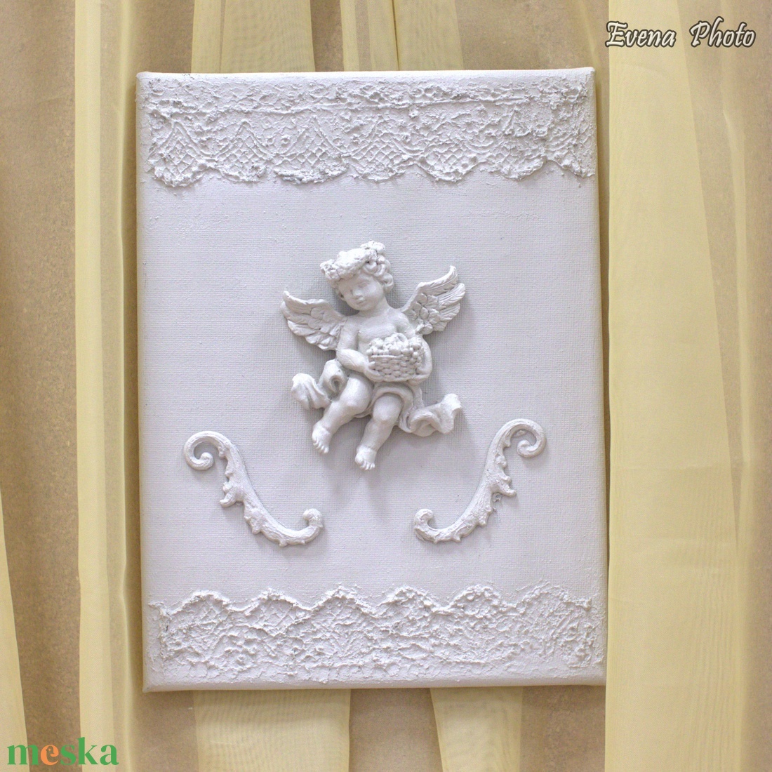 Angyalkás faldísz - otthon & életmód - dekoráció - fali és függő dekoráció - falra akasztható dekor - Meska.hu