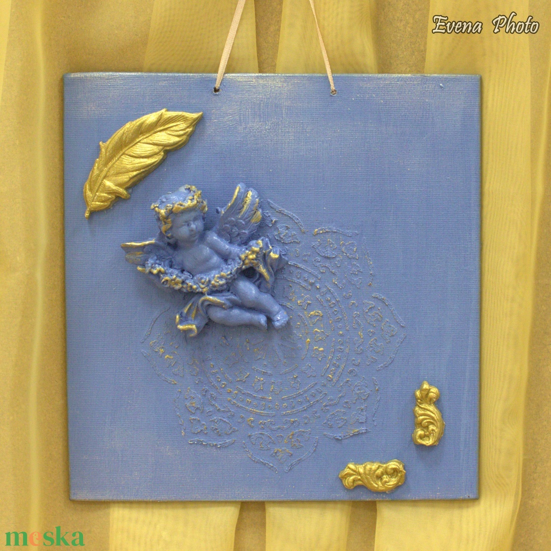 Angyalkás faldísz - otthon & életmód - dekoráció - fali és függő dekoráció - falra akasztható dekor - Meska.hu
