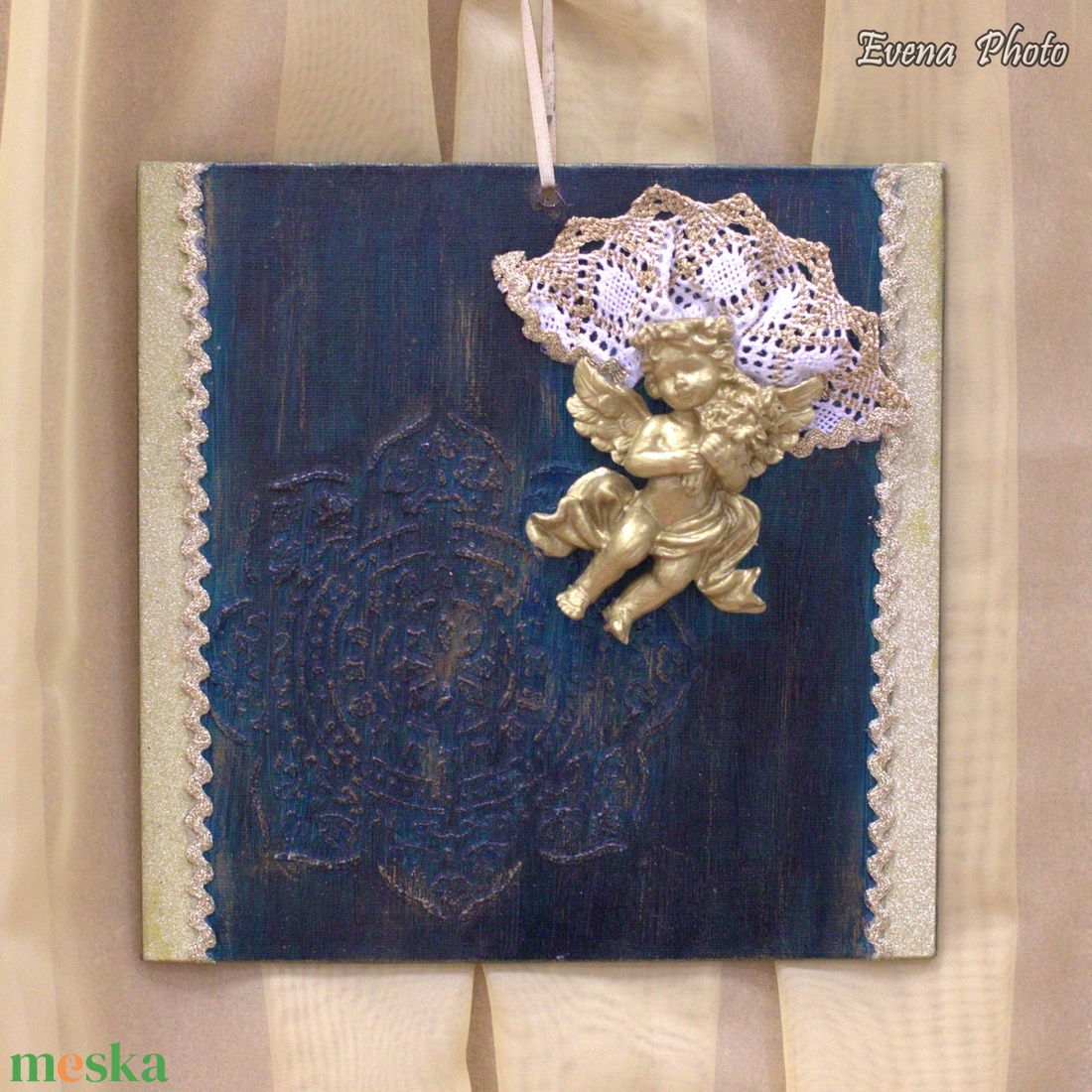 Angyalkás faldísz - otthon & életmód - dekoráció - fali és függő dekoráció - falra akasztható dekor - Meska.hu