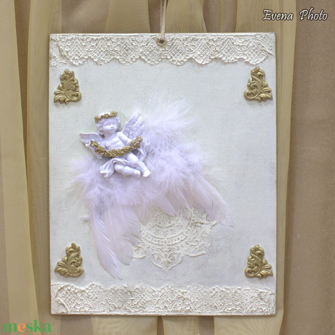 Angyalkás faldísz - otthon & életmód - dekoráció - fali és függő dekoráció - falra akasztható dekor - Meska.hu