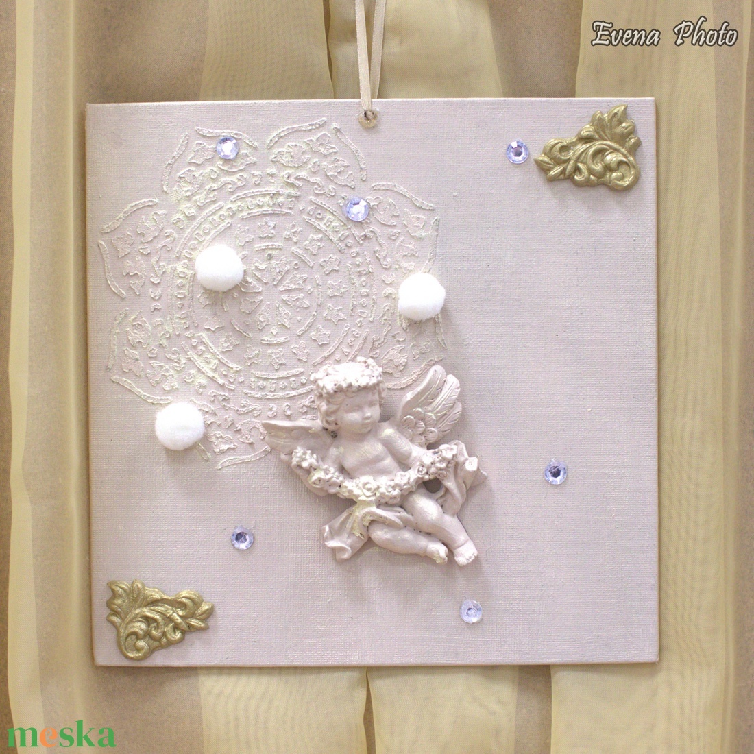 Angyalkás faldísz - otthon & életmód - dekoráció - fali és függő dekoráció - falra akasztható dekor - Meska.hu