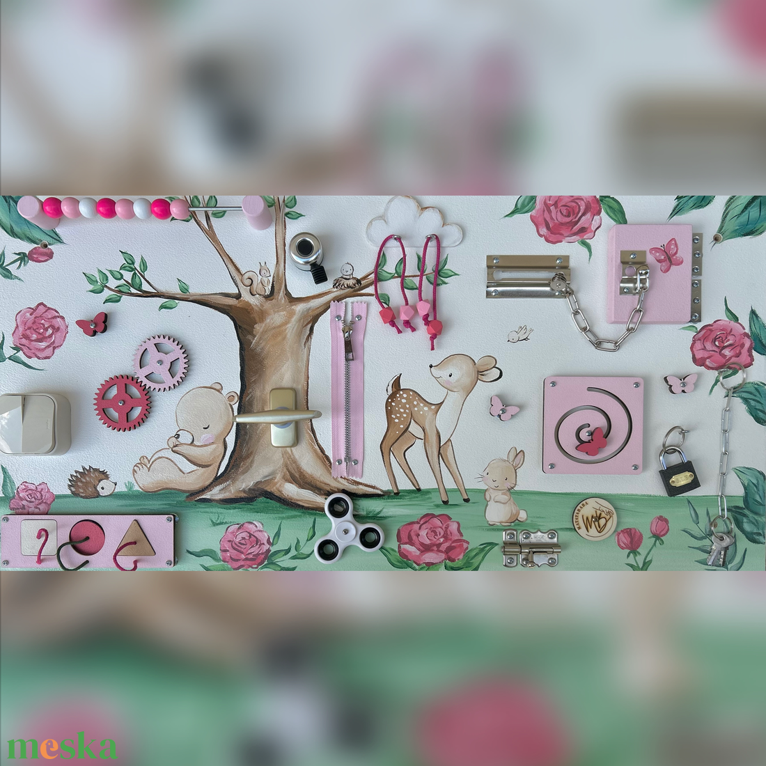 Virágos állatos Testvér Matatófal  - otthon & életmód - babaszoba, gyerekszoba - babaszoba dekoráció - Meska.hu