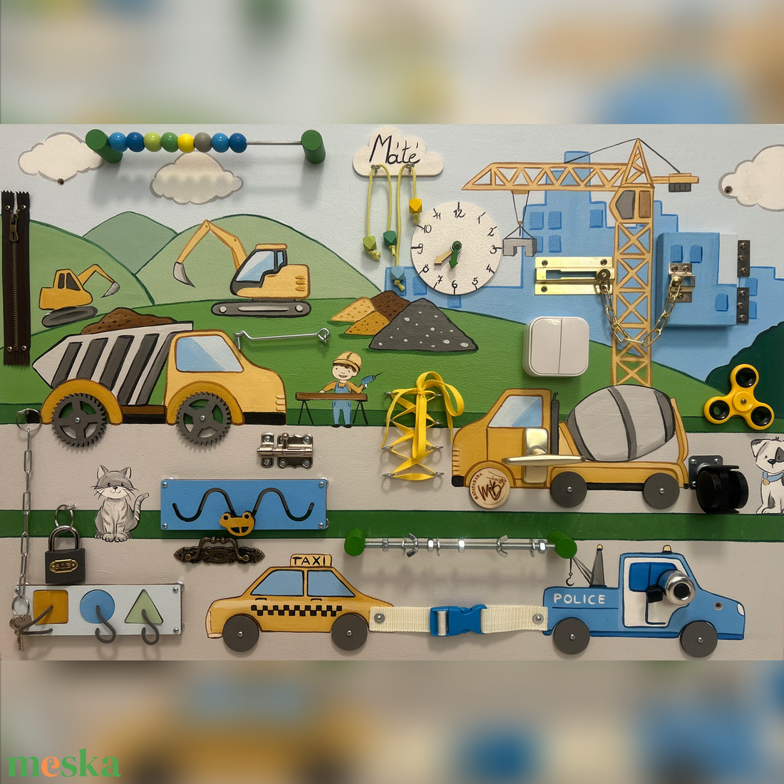 Hatalmas Munkagépes Matatófal - baba - mama - baba játékok - matatófal - Meska.hu