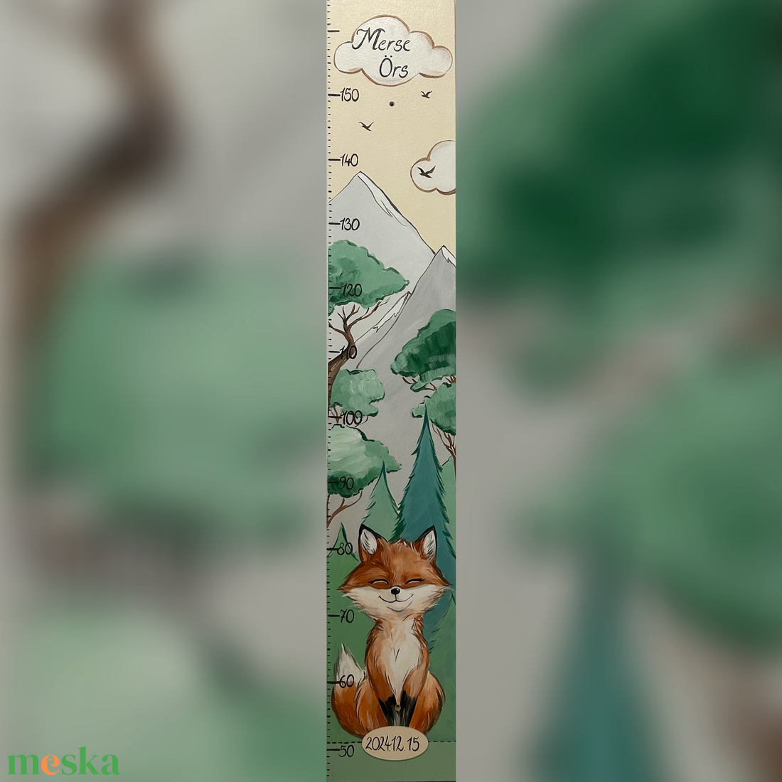 Rókás Magasságm�rő  - baba - mama - babaszoba dekoráció - magasságmérő - Meska.hu