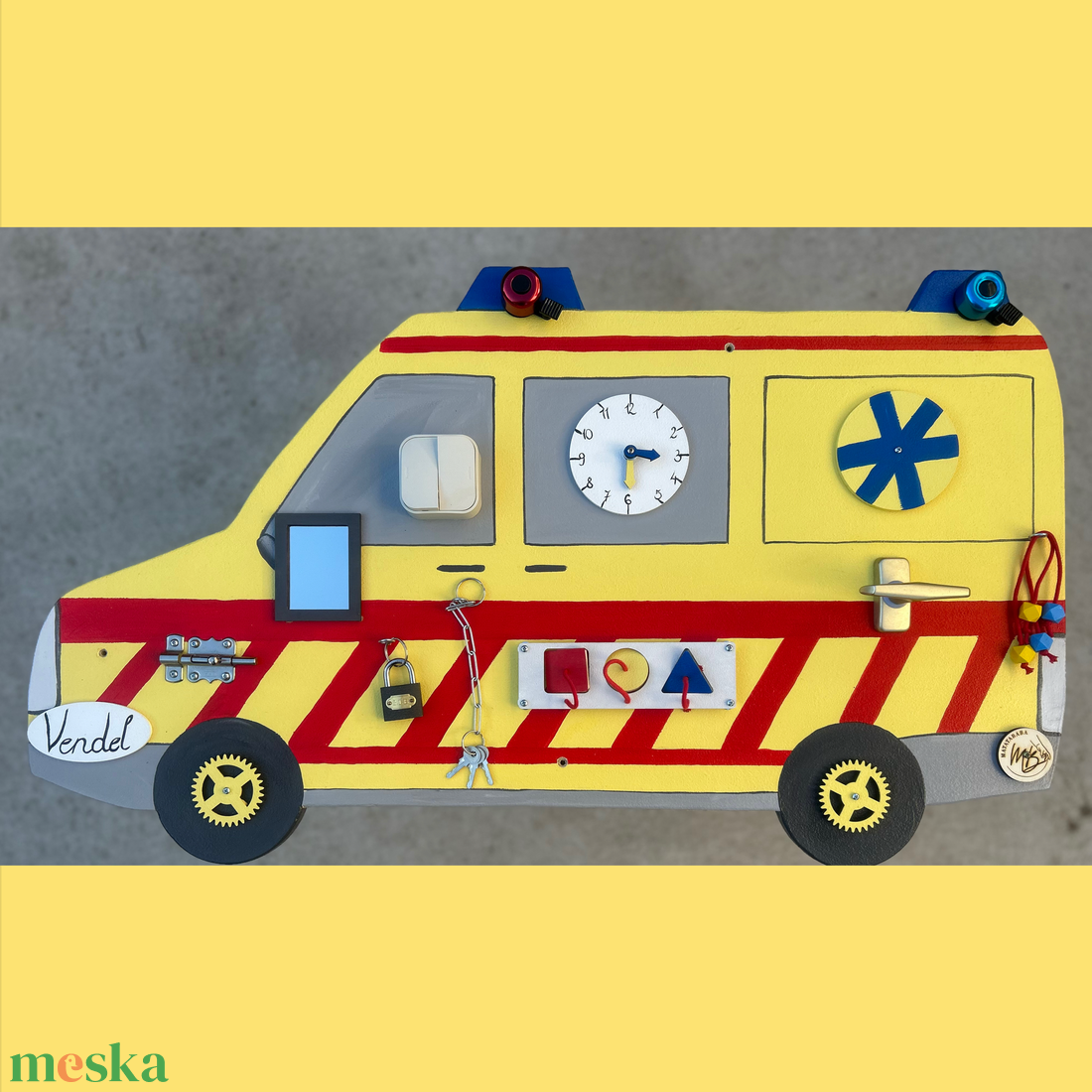 Mentőautó Matatófal  - játék & sport - készségfejlesztő és logikai játék - oktató játékok - Meska.hu