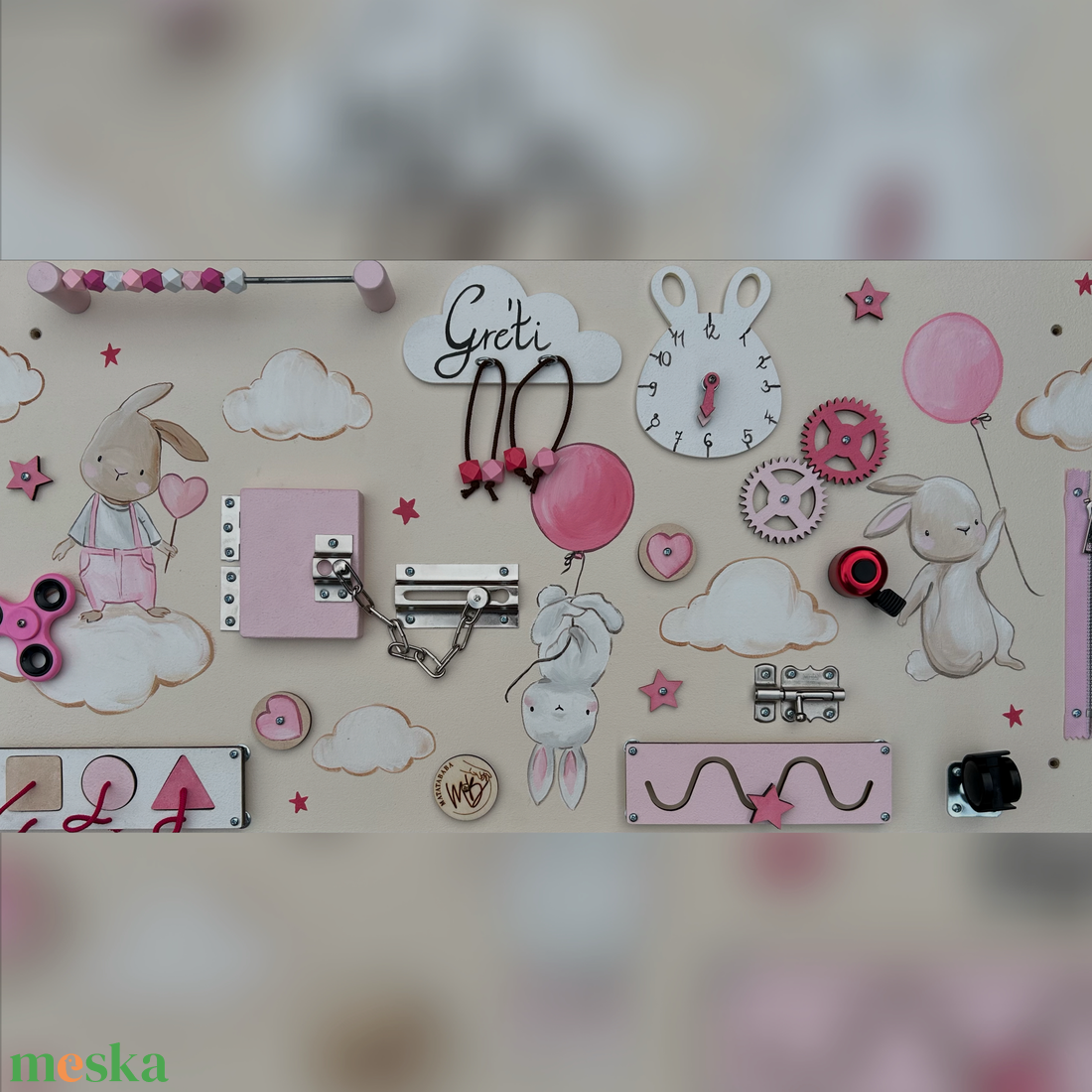 Nyuszis Testvér Matatófal - baba - mama - baba játékok - matatófal - Meska.hu