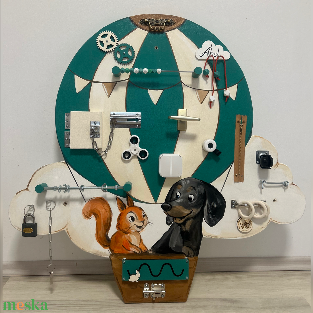 Hőlégballonos tacskós Matatófal - baba - mama - baba játékok - matatófal - Meska.hu