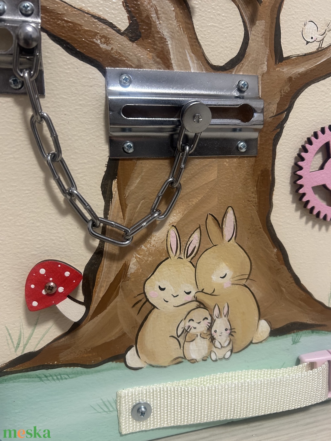 Nyuszicsalád Matatófal  - baba - mama - baba játékok - matatófal - Meska.hu