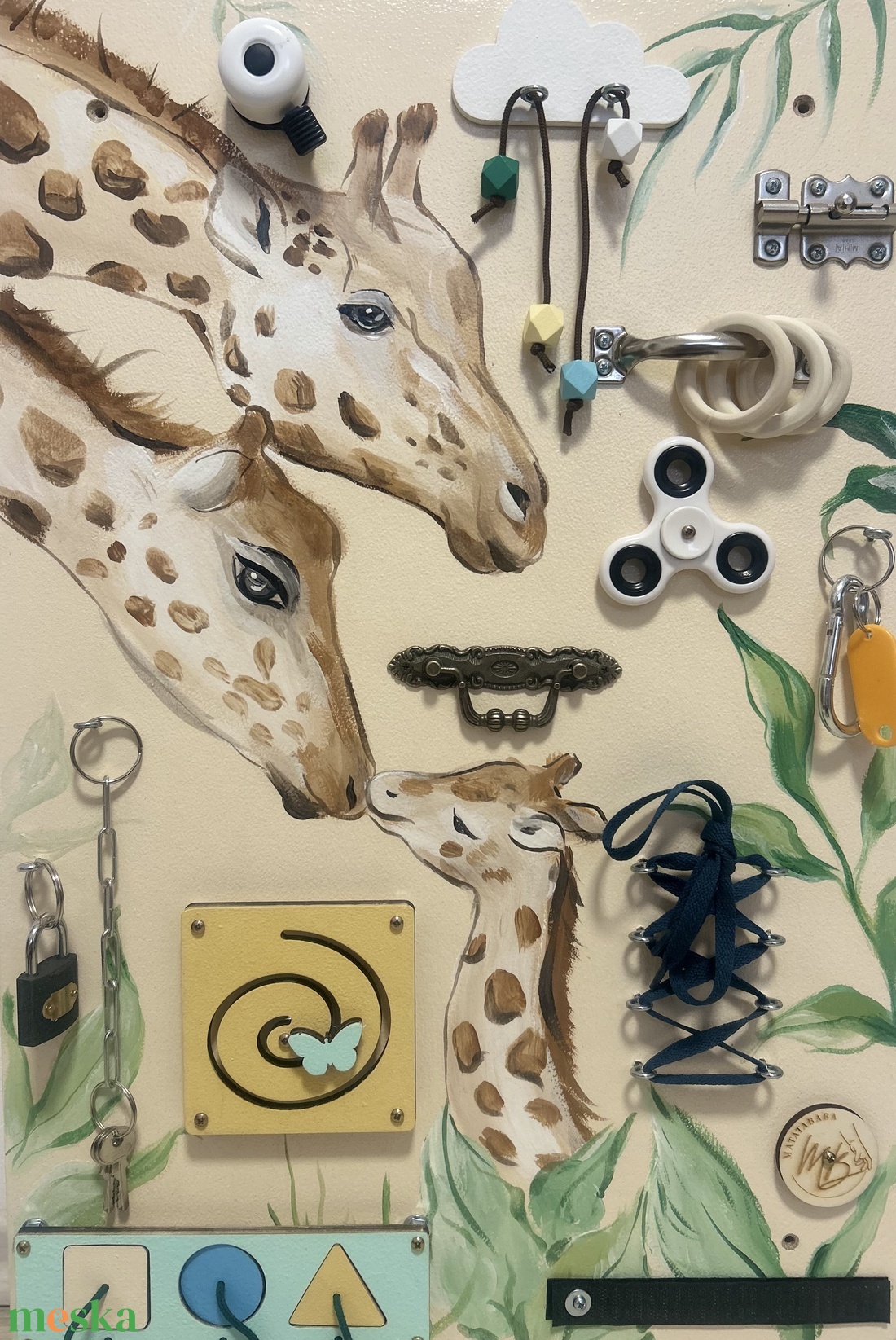 Zsiráf család Matatófal  - baba - mama - baba játékok - matatófal - Meska.hu