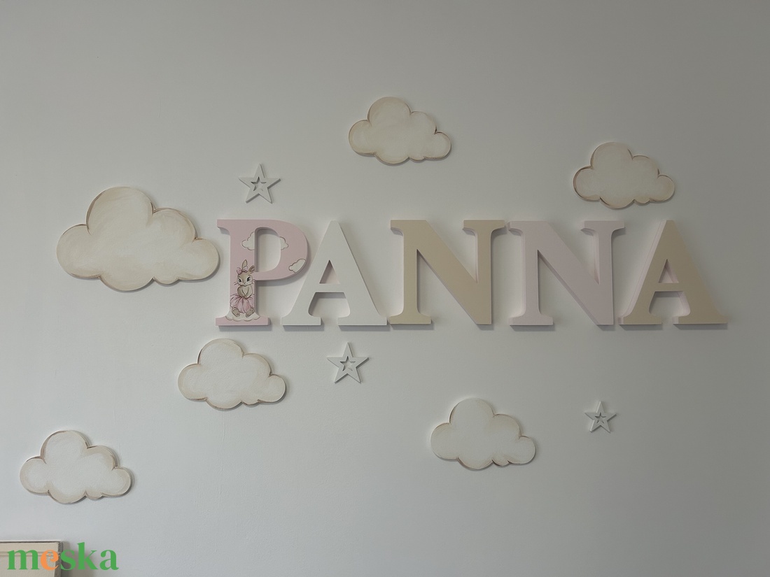 Dekor Felhő szett - baba - mama - babaszoba dekoráció - babanév dekoráció - Meska.hu