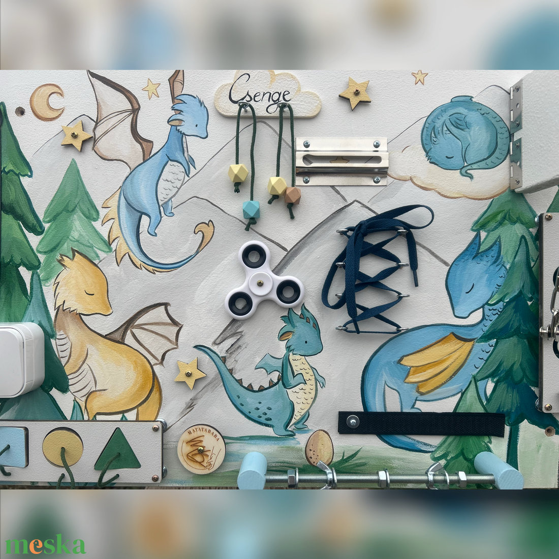 Sárkányos Matatófal  - baba - mama - baba játékok - matatófal - Meska.hu