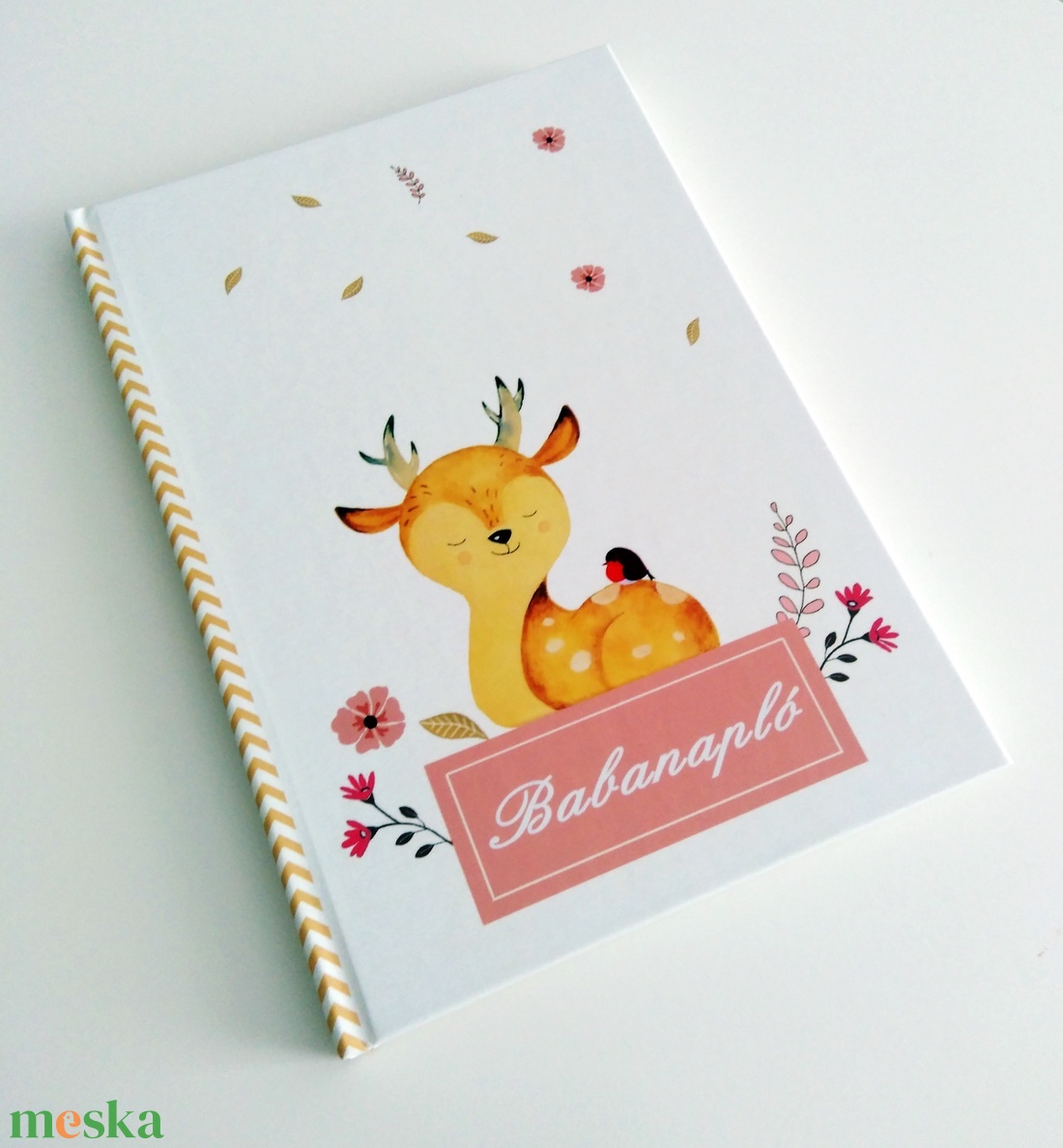 Iker babáknak őzikés babanapló - otthon & életmód - papír, írószer - jegyzetfüzet & napló - Meska.hu