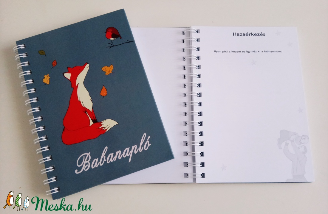 Utolsó darab - spirálos szürke kisrókás babanapló, keménytáblás - játék & sport - textilkönyv & babakönyv - Meska.hu Utolsó darab - spirálos szürke kisrókás babanapló, keménytáblás - játék & sport - textilkönyv & babakönyv - Meska.hu