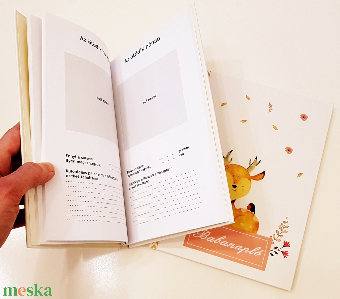 Iker babáknak őzikés babanapló - otthon & életmód - papír, írószer - jegyzetfüzet & napló - Meska.hu