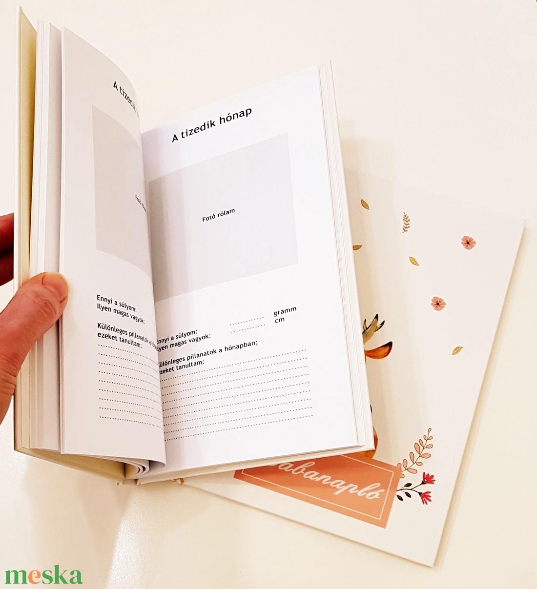 Iker babáknak őzikés babanapló - otthon & életmód - papír, írószer - jegyzetfüzet & napló - Meska.hu