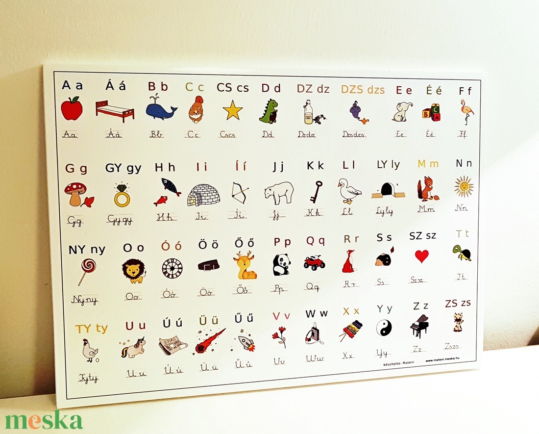 ABC tanulótábla gyerekeknek, habkarton,  A2 méret - otthon & életmód - babaszoba, gyerekszoba - babaszoba, gyerekszoba - Meska.hu