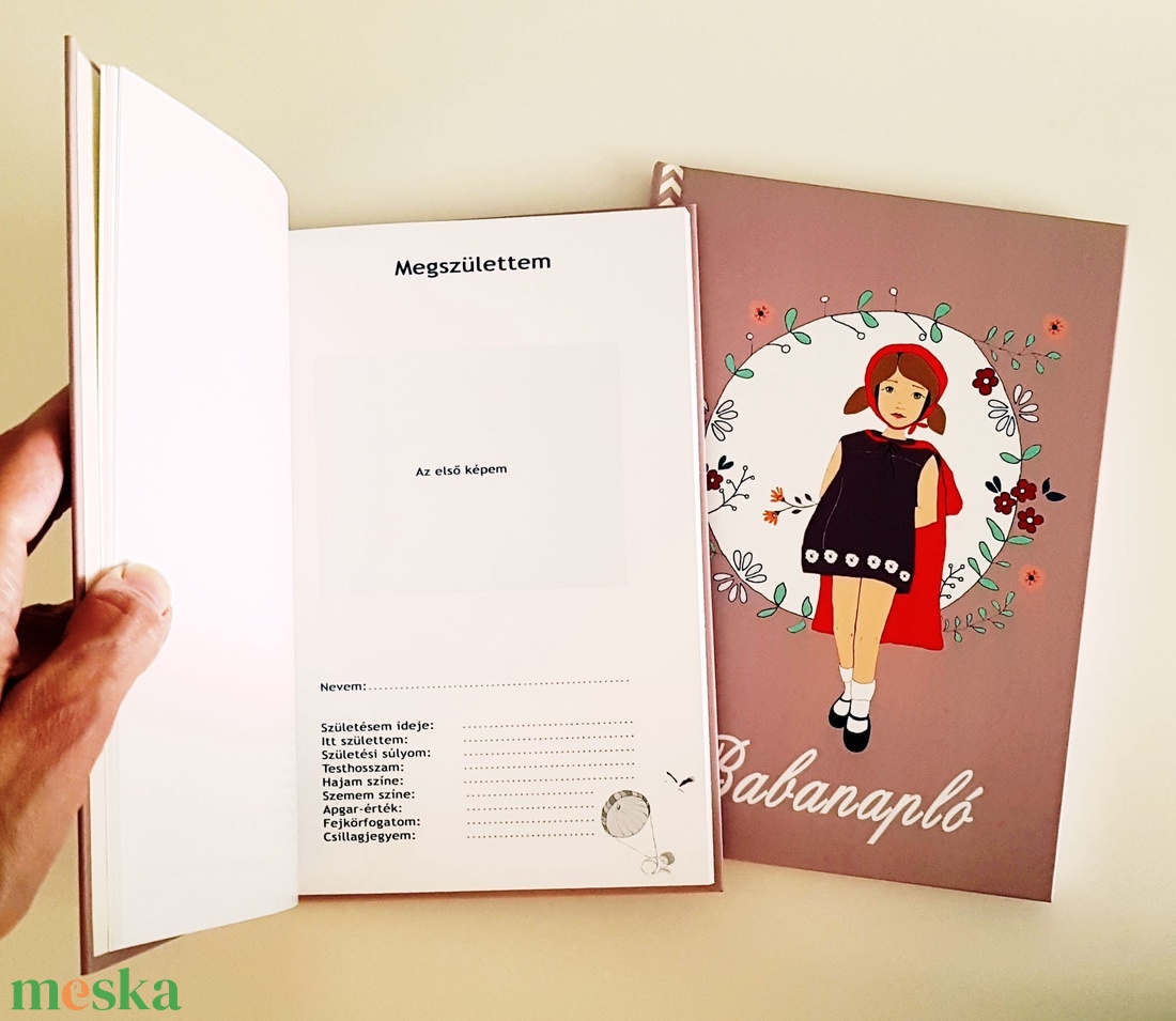 Lila kislányos babanapló - baba - mama - babaemlékek - babanapló - Meska.hu
