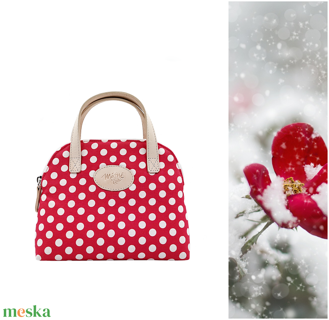 Piros-fehér pöttyös neszesszer  - táska & tok - neszesszer - Meska.hu