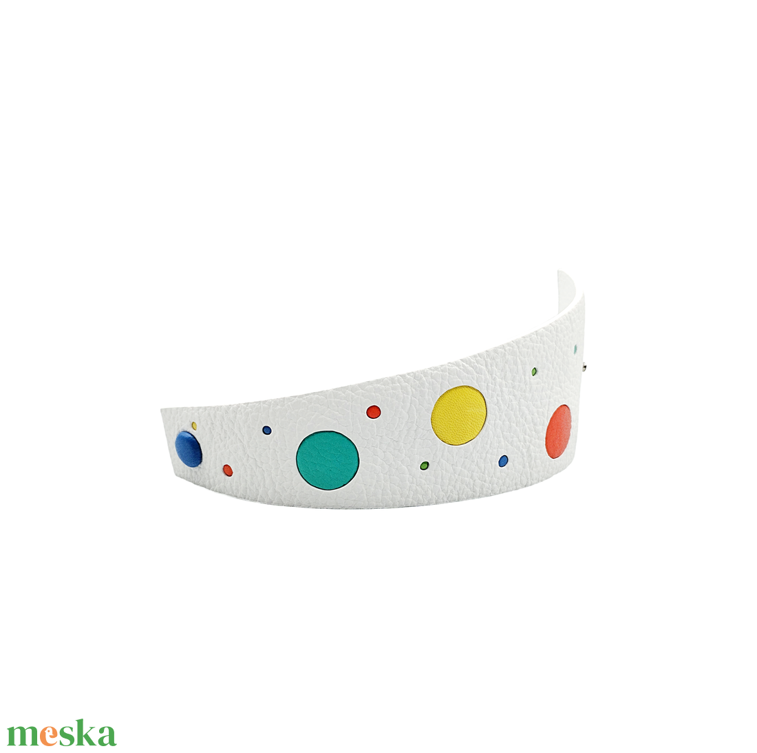 Dots fehér-színes pöttyös bőr karkötő - ékszer - karkötő - széles karkötő - Meska.hu Dots fehér-színes pöttyös bőr karkötő - ékszer - karkötő - széles karkötő - Meska.hu