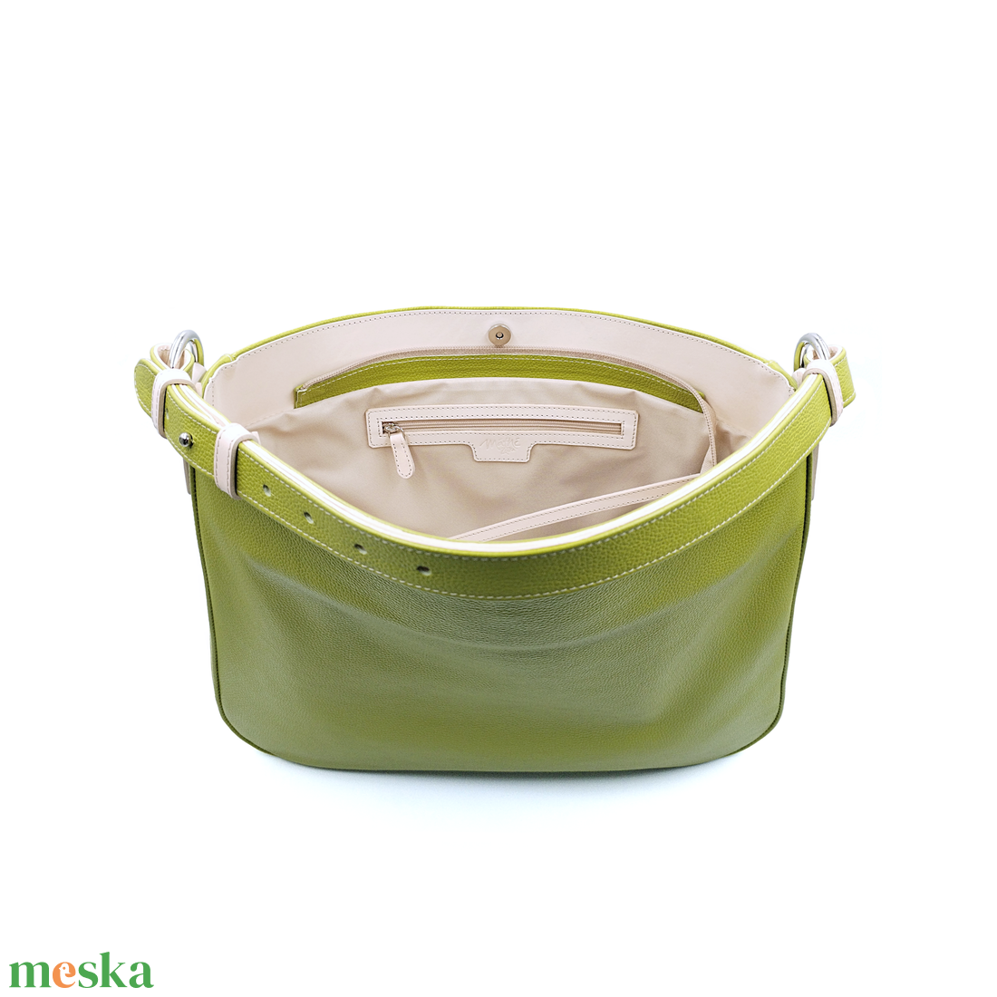 Hobo 1.0 - Olívazöld bőrtáska  - táska & tok - kézitáska & válltáska - válltáska - Meska.hu