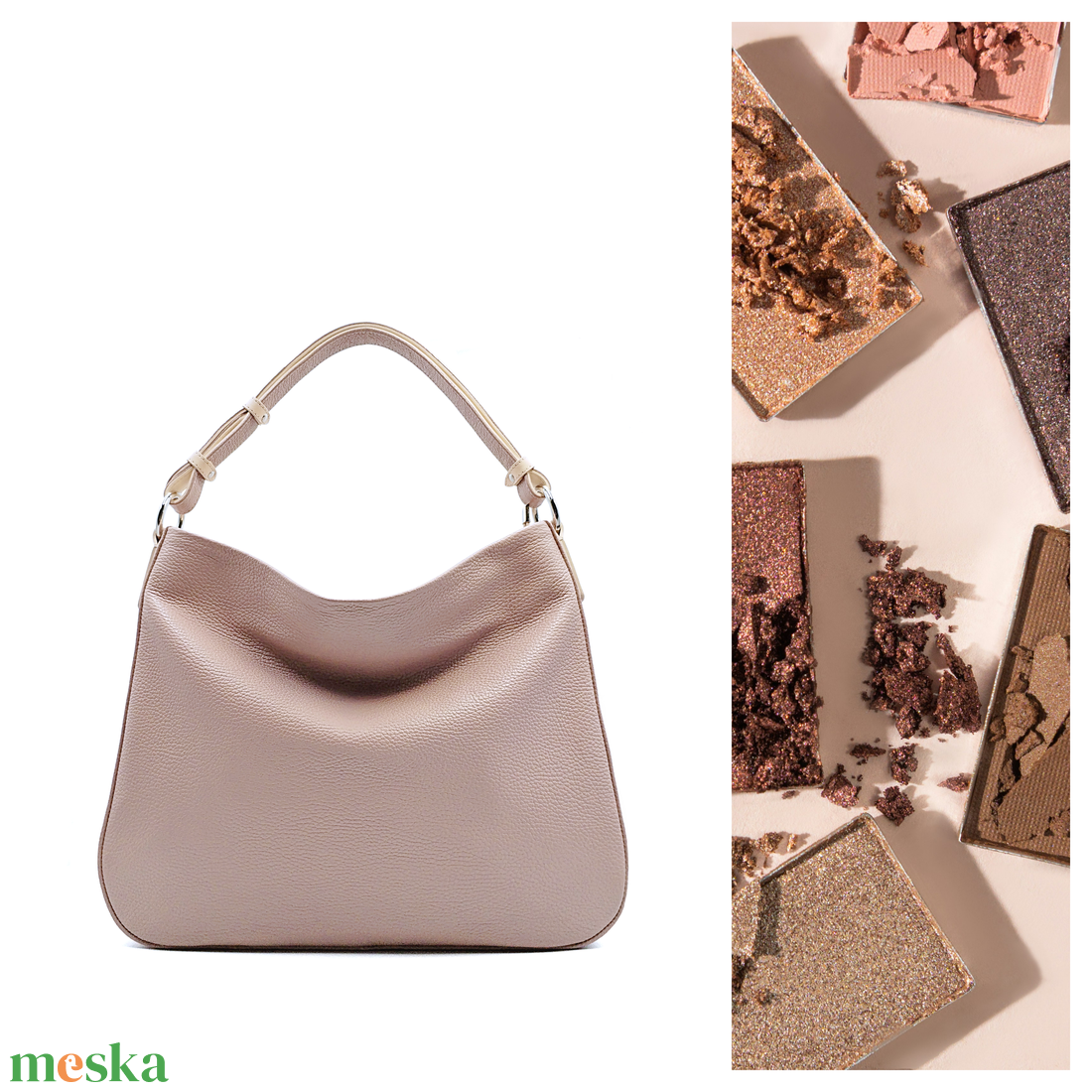 Hobo 1.0 - Púderszín bőrtáska  - táska & tok - kézitáska & válltáska - válltáska - Meska.hu