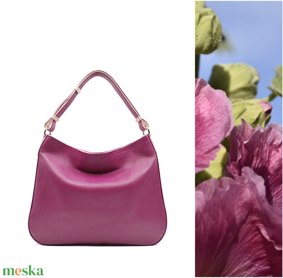 Hobo 1.0 - Mályvaszín bőrtáska  - táska & tok - kézitáska & válltáska - válltáska - Meska.hu