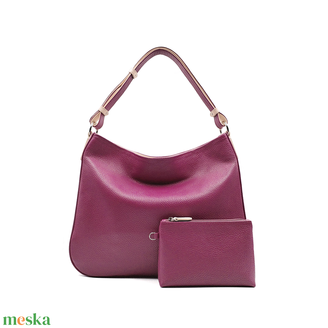 Hobo 1.0 - Mályvaszín bőrtáska  - táska & tok - kézitáska & válltáska - válltáska - Meska.hu