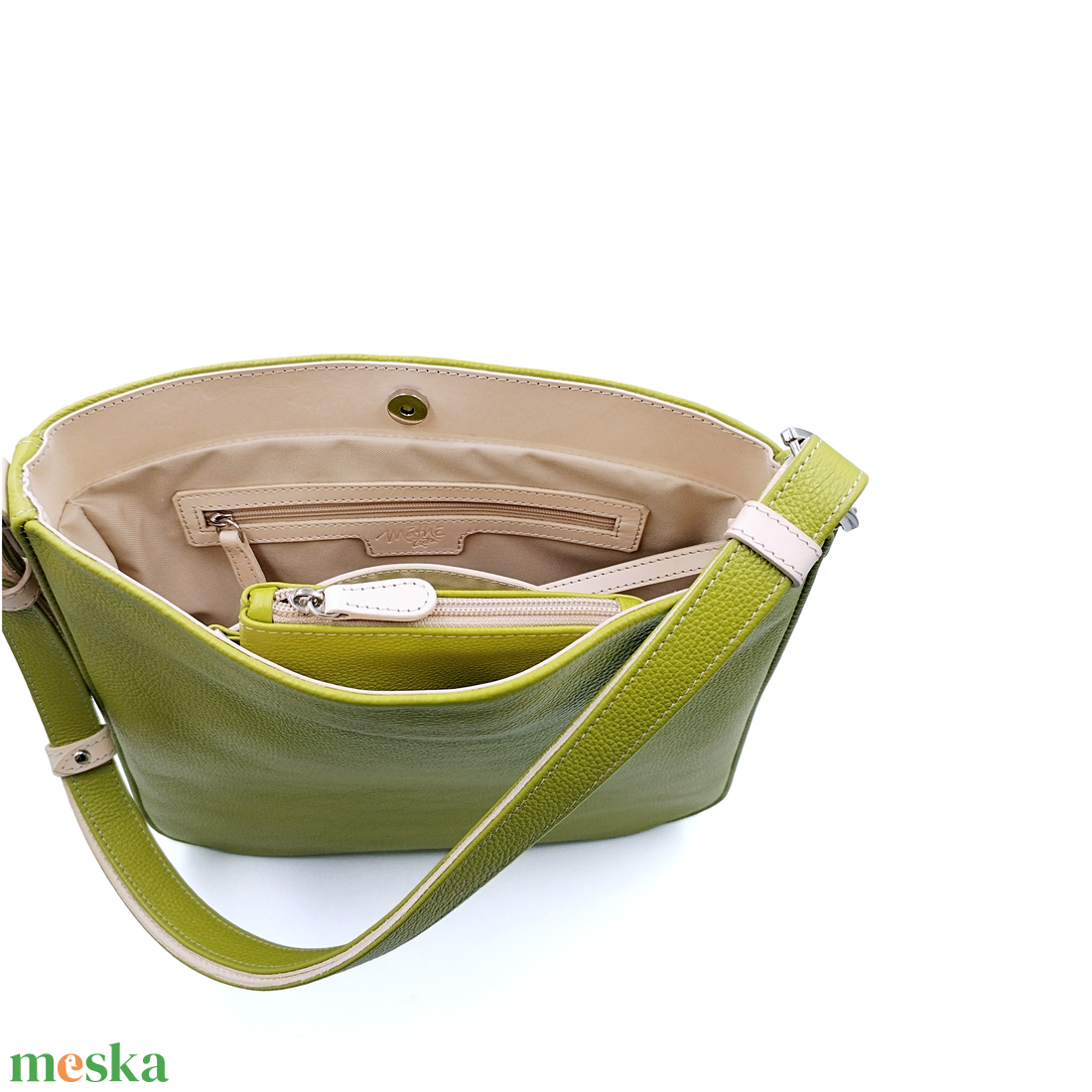 Hobo 3.0.- Olívazöld bőrtáska - táska & tok - kézitáska & válltáska - válltáska - Meska.hu