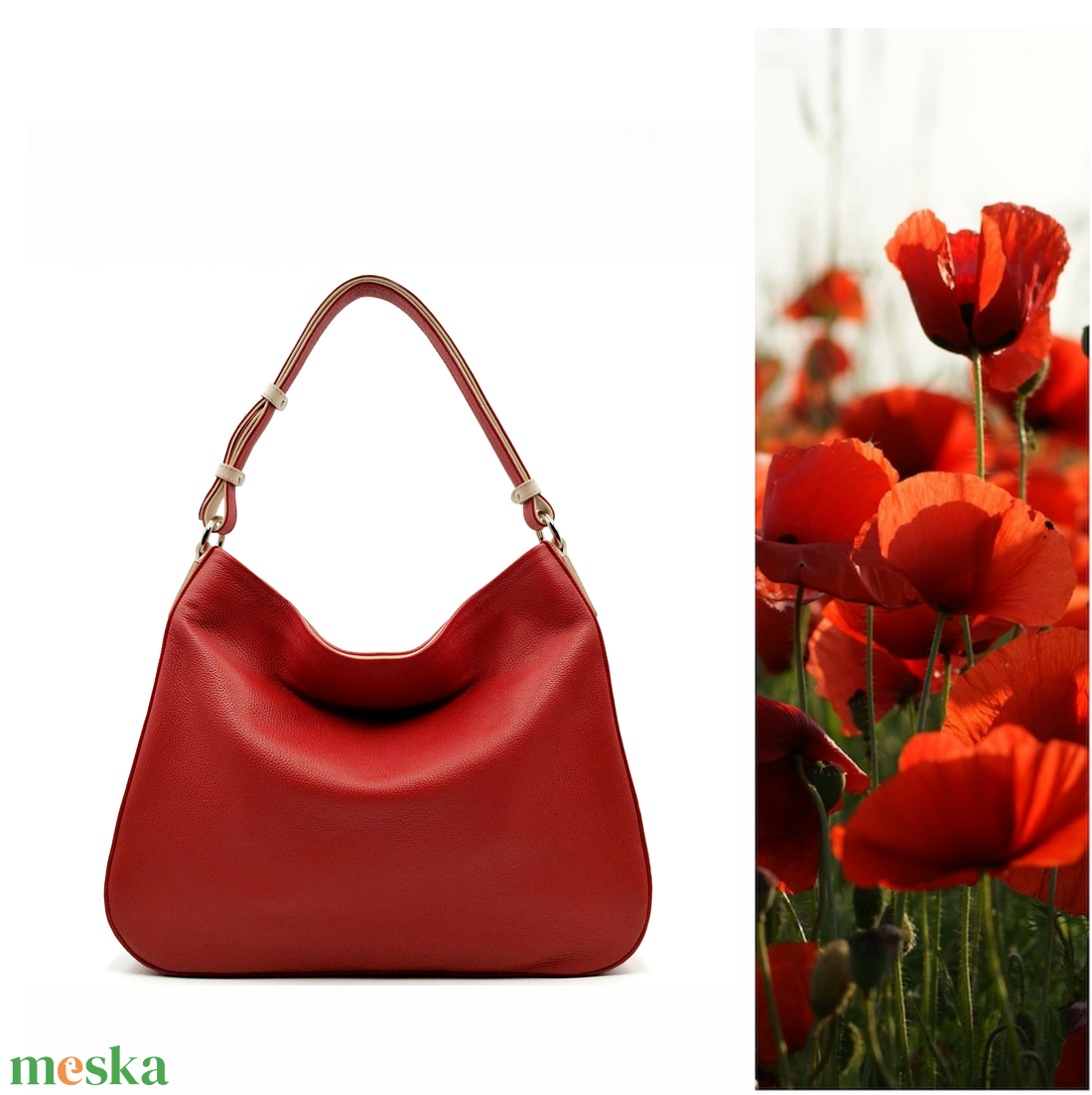 Hobo 1.0 - Piros bőrtáska  - táska & tok - kézitáska & válltáska - válltáska - Meska.hu