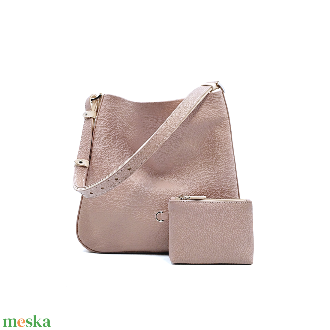 Hobo 3.0.- Púderszín bőrtáska - táska & tok - kézitáska & válltáska - válltáska - Meska.hu