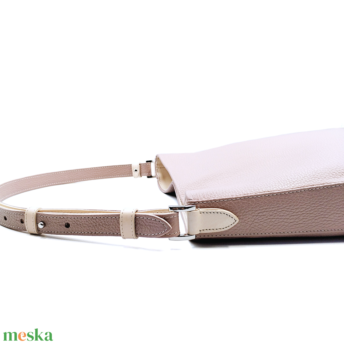 Hobo 3.0.- Púderszín bőrtáska - táska & tok - kézitáska & válltáska - válltáska - Meska.hu