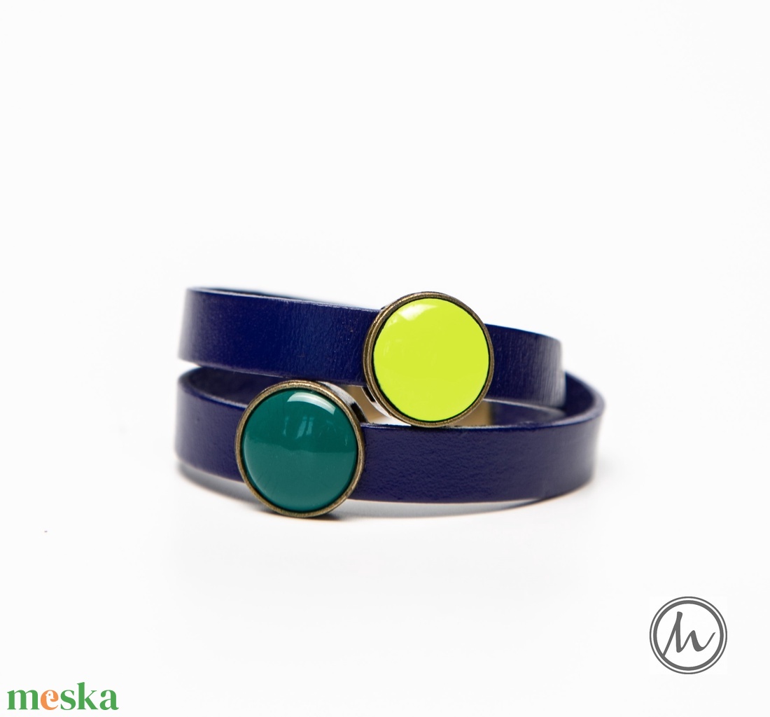 Seasalt - sötétkék, lime, teal tűzzománc elemekkel készült valódi bőr karkötő - ékszer - karkötő - karkötő medállal - Meska.hu Seasalt - sötétkék, lime, teal tűzzománc elemekkel készült valódi bőr karkötő - ékszer - karkötő - karkötő medállal - Meska.hu