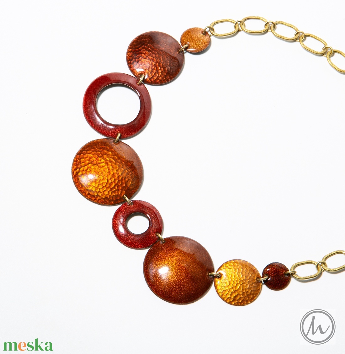 Maraschino - tűzzománc nyakék - ékszer - nyaklánc - statement nyaklánc - Meska.hu