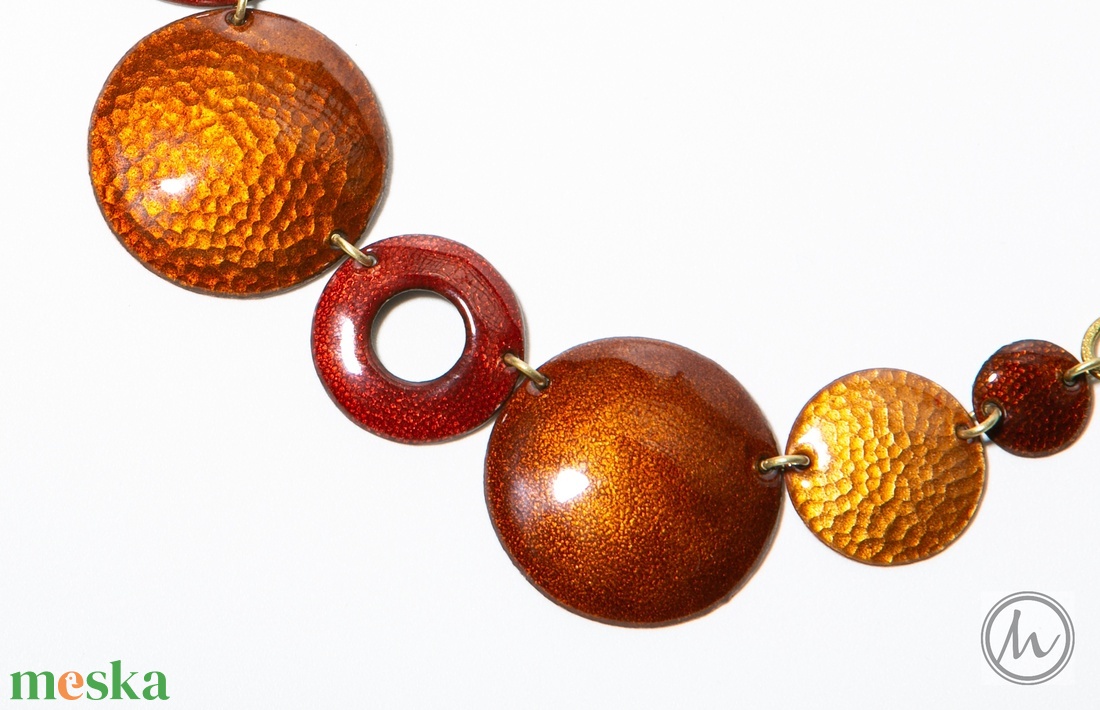 Maraschino - tűzzománc nyakék - ékszer - nyaklánc - statement nyaklánc - Meska.hu