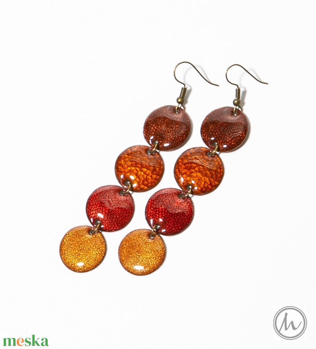Maraschino - tűzzománc fülbevaló LE - ékszer - nyaklánc - statement nyaklánc - Meska.hu