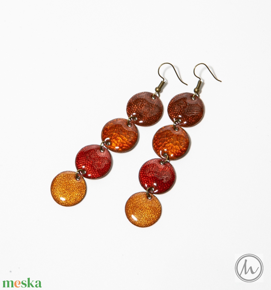 Maraschino - tűzzománc fülbevaló LE - ékszer - nyaklánc - statement nyaklánc - Meska.hu