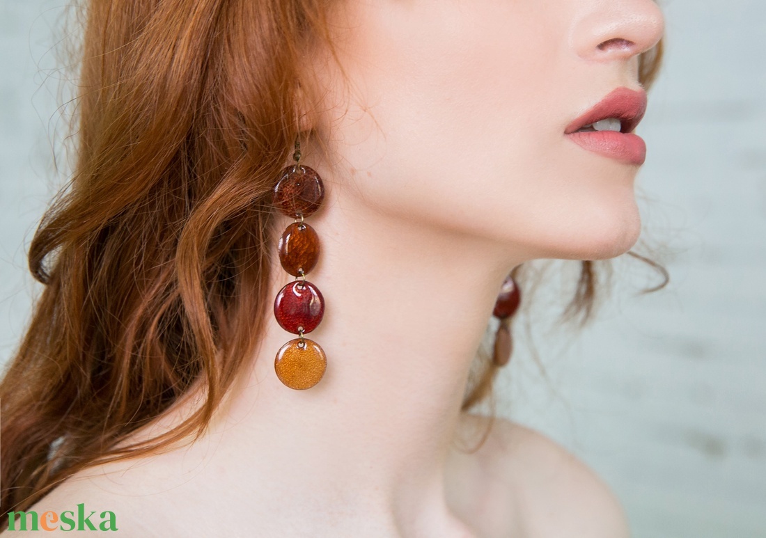 Maraschino - tűzzománc fülbevaló LE - ékszer - nyaklánc - statement nyaklánc - Meska.hu