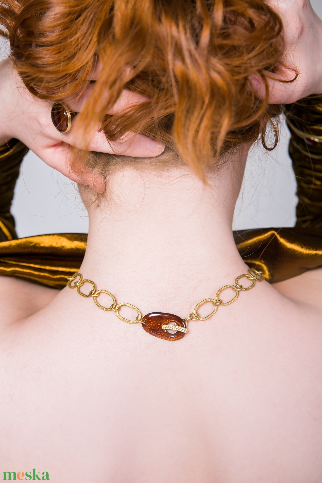 Maraschino - tűzzománc nyakék - ékszer - nyaklánc - statement nyaklánc - Meska.hu