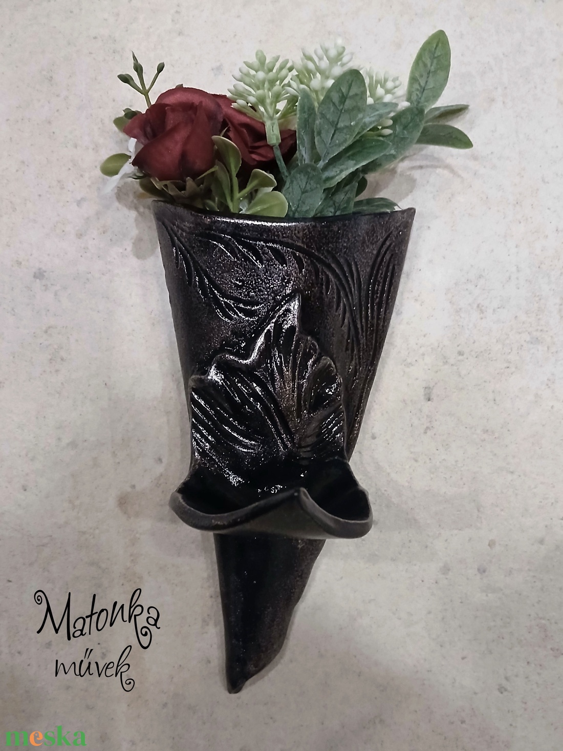 Urnafal disz- virágtartóval és mécsestartóval egyben - otthon & életmód - vallás - temetkezési tárgy - urnadíszek - Meska.hu