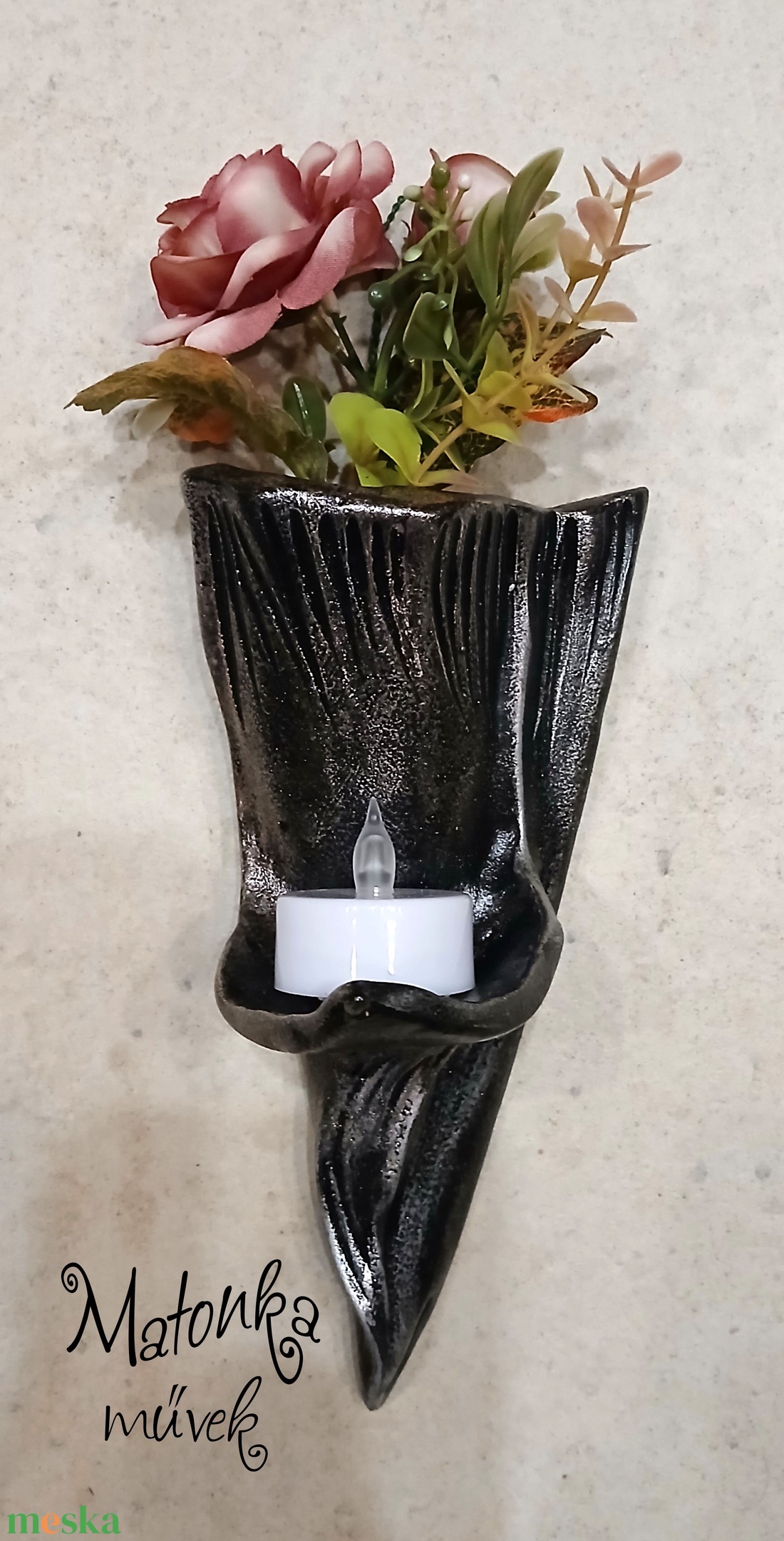 Urnafal disz- virágtartóval és mécsestartóval egyben - otthon & életmód - vallás - temetkezési tárgy - urnadíszek - Meska.hu