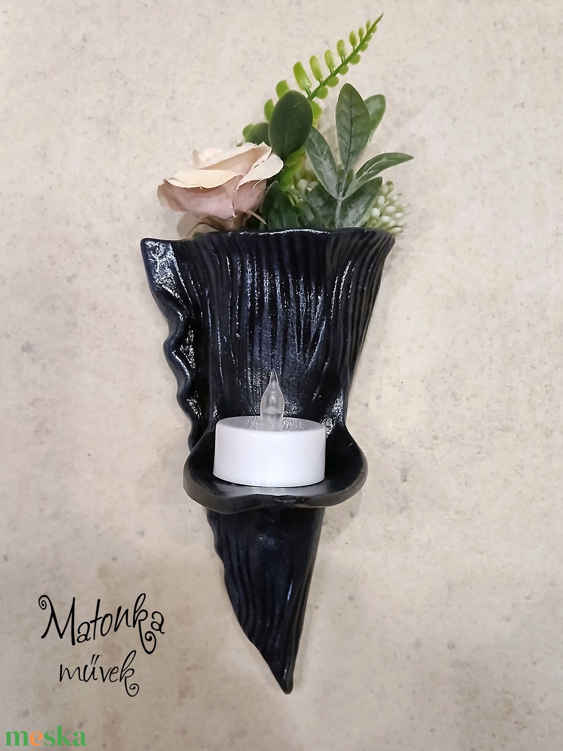 Urnafal disz- virágtartóval és mécsestartóval egyben - otthon & életmód - vallás - temetkezési tárgy - urnadíszek - Meska.hu