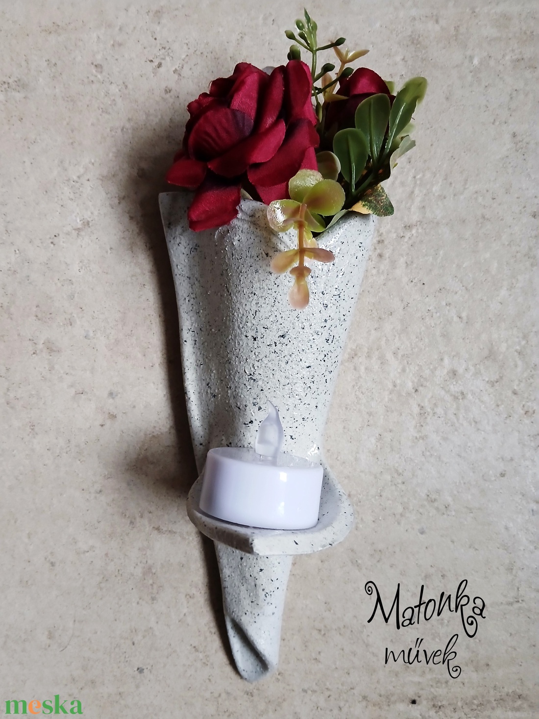 Urnafal disz- virágtartóval és mécsestartóval egyben - otthon & életmód - vallás - temetkezési tárgy - urnadíszek - Meska.hu