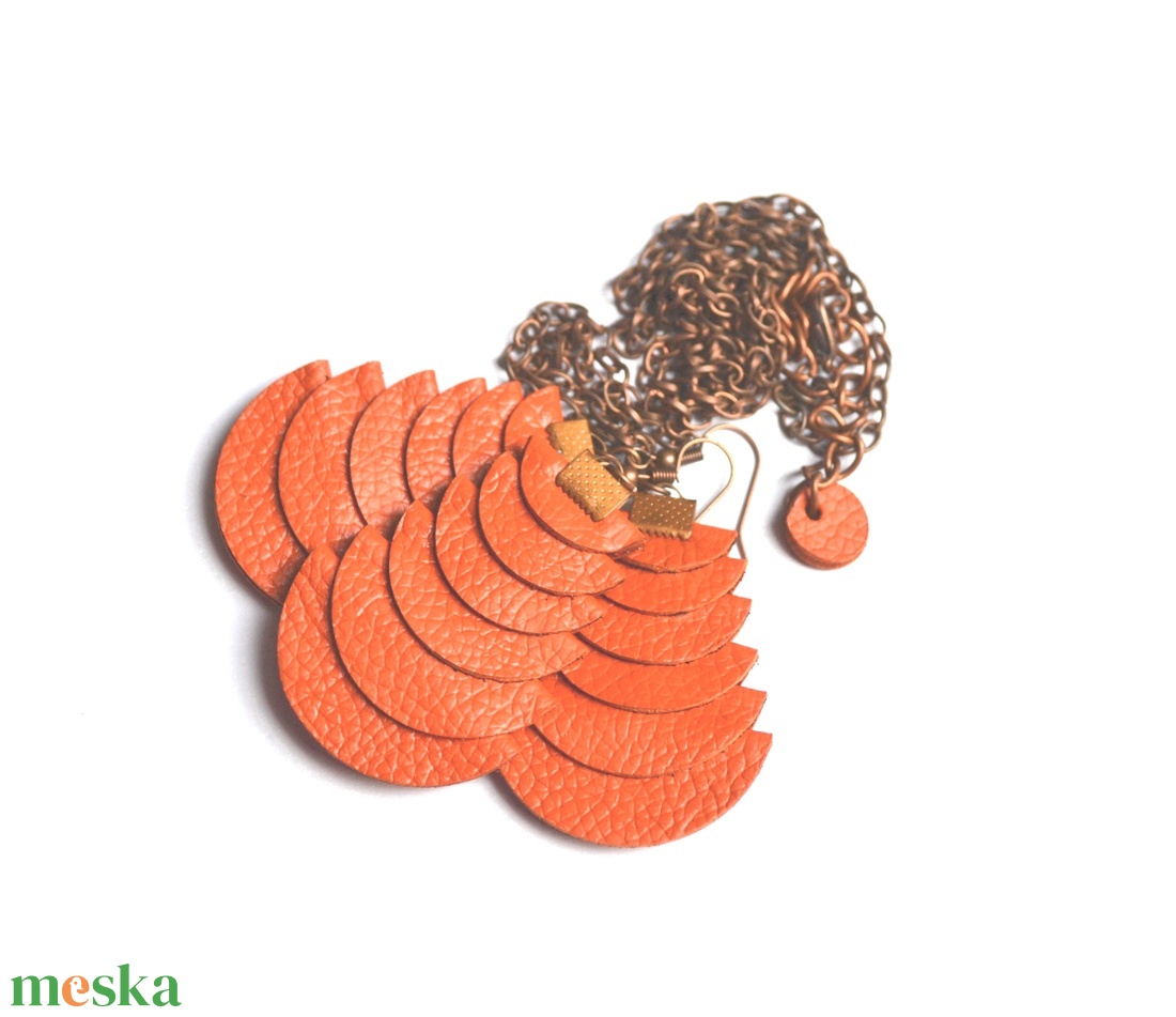 Azték istennő-Pumpkin-ékszerszett valódi bőrből - ékszer - fülbevaló - lógó fülbevaló - Meska.hu Azték istennő-Pumpkin-ékszerszett valódi bőrből - ékszer - fülbevaló - lógó fülbevaló - Meska.hu