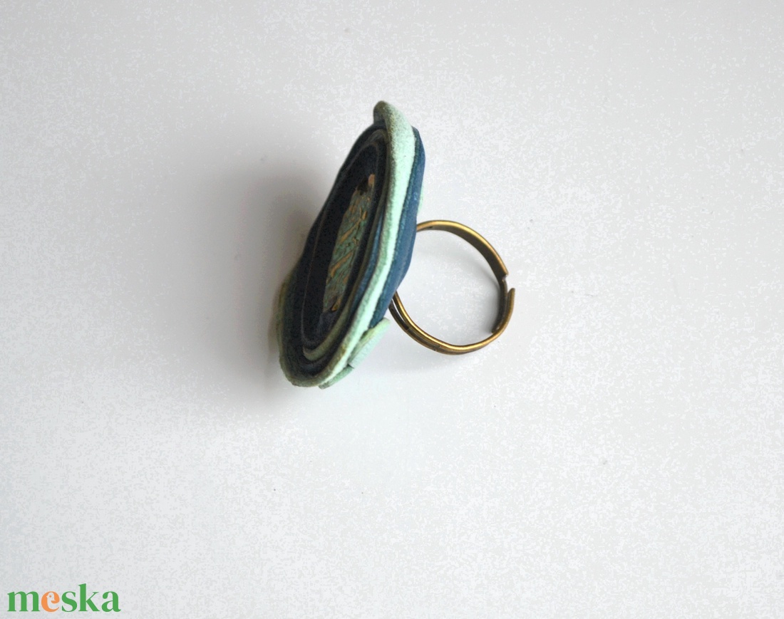 Család-extra gyűrű valódi bőrrel - ékszer - gyűrű - statement gyűrű - Meska.hu