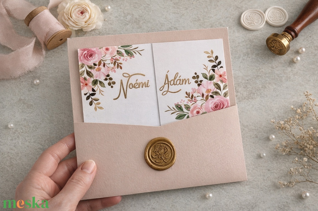 Romantic one# - esküvő - meghívó & kártya - meghívó - Meska.hu