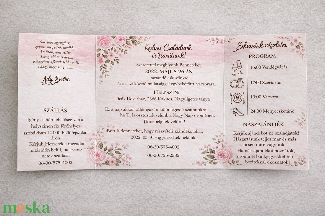 Romantic one# - esküvő - meghívó & kártya - meghívó - Meska.hu