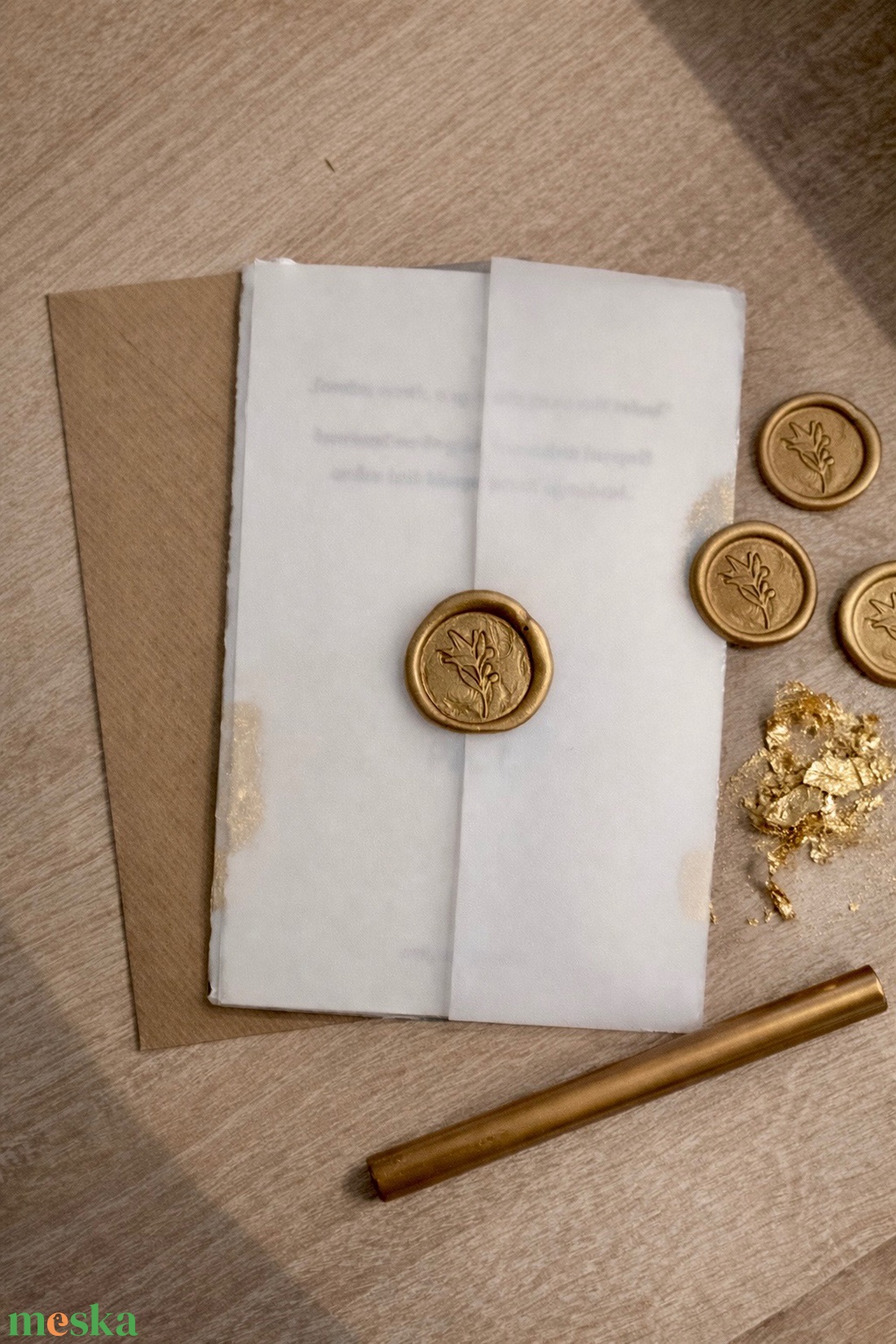 Smokey gold# meghívó - esküvő - meghívó & kártya - meghívó - Meska.hu