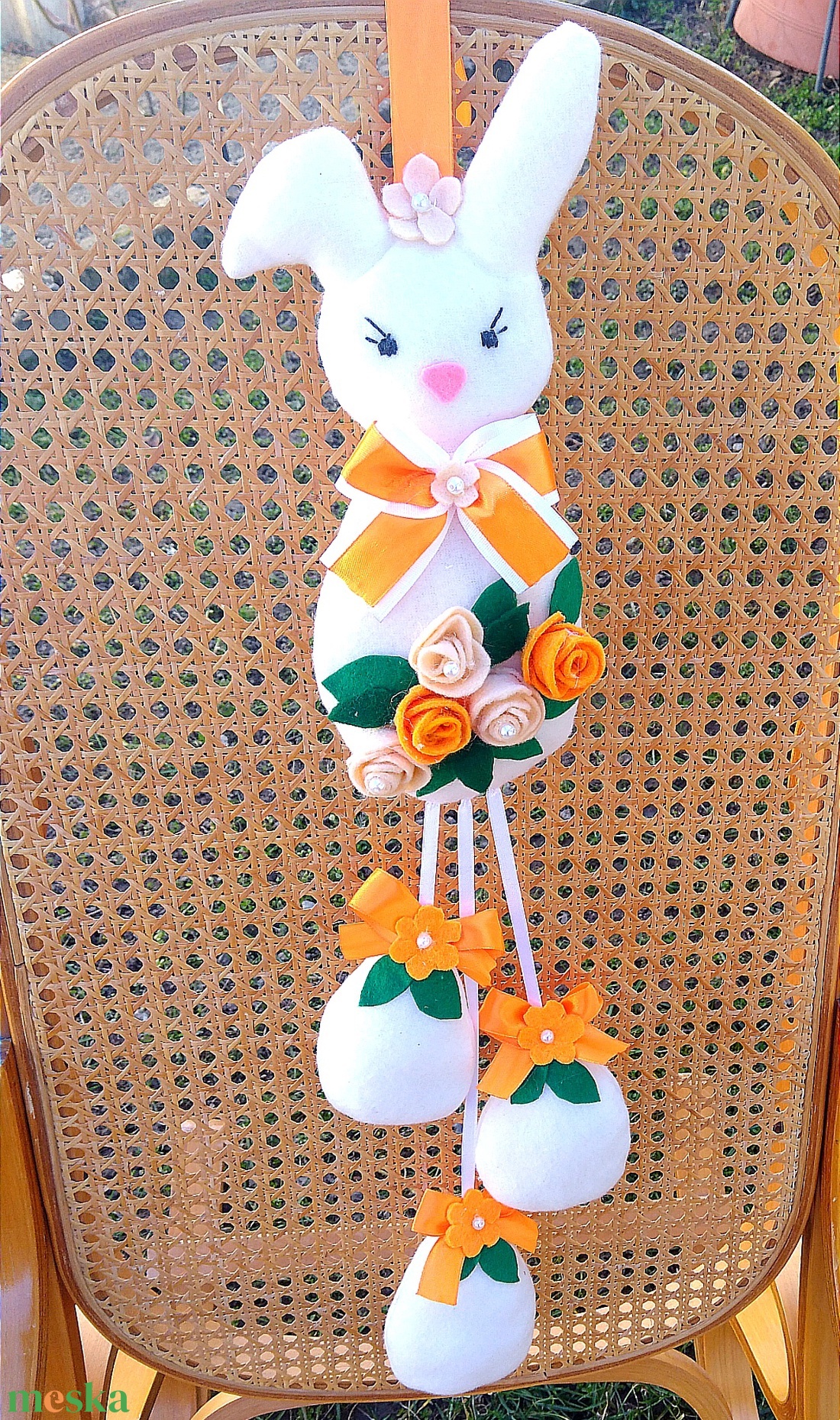 Húsvéti nyuszis ajtódísz - otthon & életmód - dekoráció - ajtó- és ablak dekoráció - ablakdísz - Meska.hu